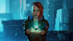 Cyberpunk 2077 Pretty Beauty with Orange Hair