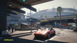 Cyberpunk 2077 Red Car in Future City