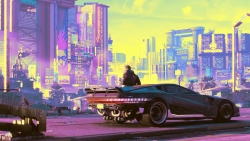 Cyberpunk 2077 V with Retro Car
