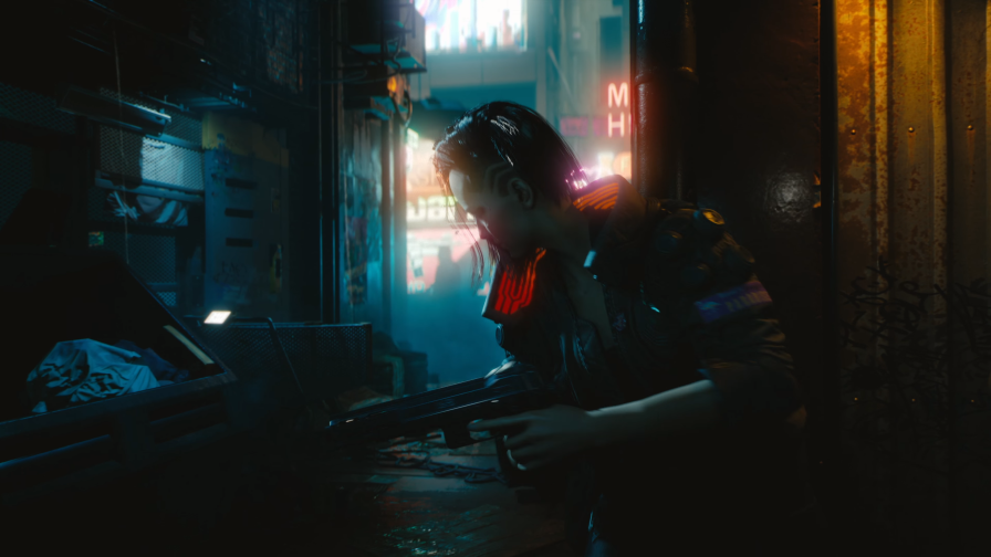 Cyberpunk 2077 Warrior Girl on Night Street