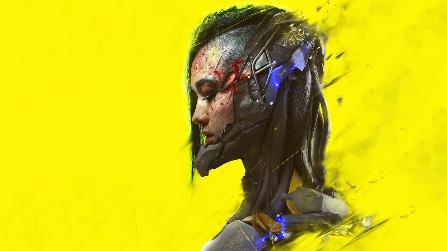 Cyborg Girl in Cyberpunk 2077 Colored Band