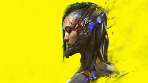 Cyborg Girl in Cyberpunk 2077 Colored Band