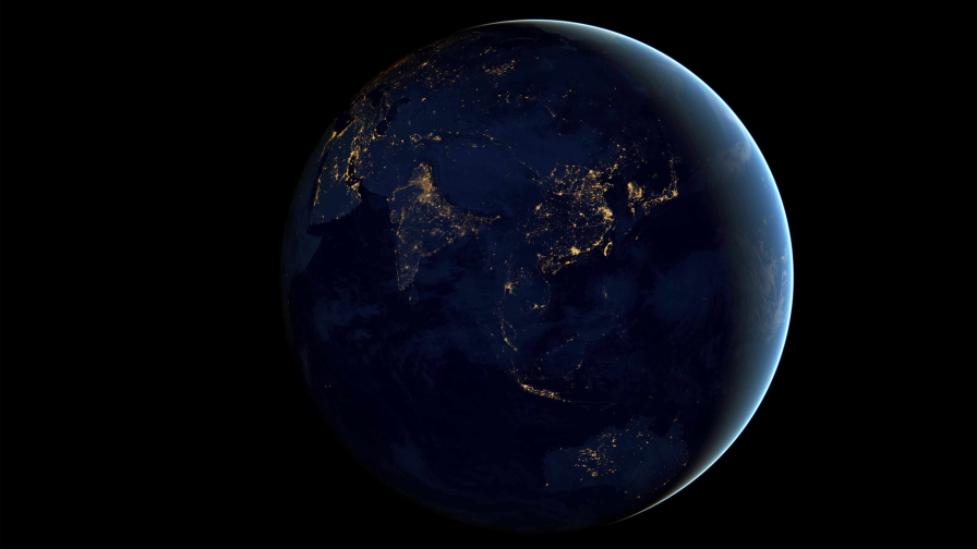 Earth At Night Seen From Space