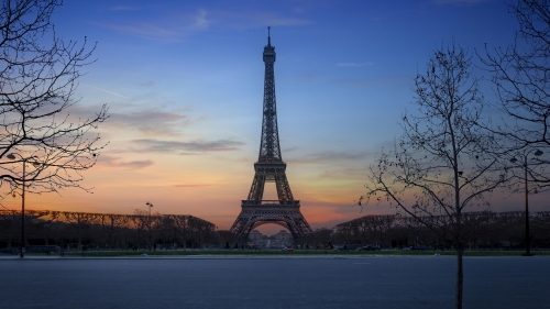 Eiffel Tower Winter and Sunset