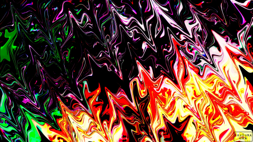 Fire and Green Ice Glass Abstract