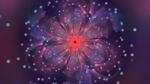 Fractal Flower Petals and Particles with Beautiful Glow