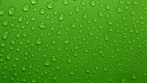 Green Surface and Water Drops