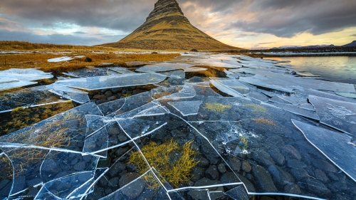 Ice on Water and Mountain
