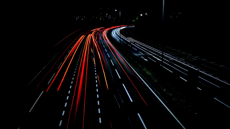 Long Exposure Night Road