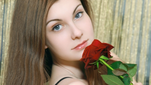 Marta Hot Ukrainian Girl with Red Rose