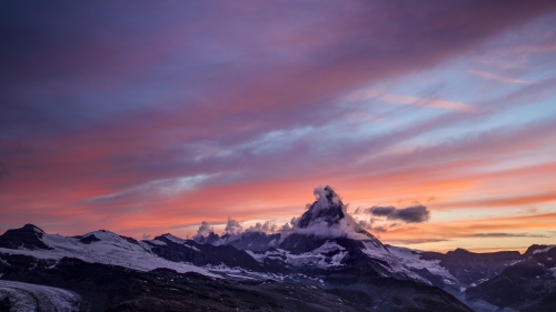 Matterhorn Mountain Purple Sunset