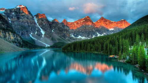 Mountains and Pure Lake in Valley