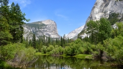 Mountains and River in Valley