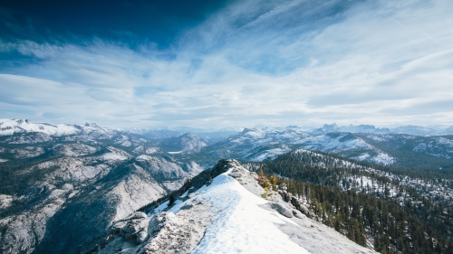 Mountains Peaks and Beautiful View of Valley