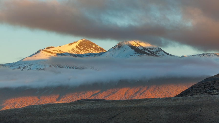 Mountains Peaks in Clouds