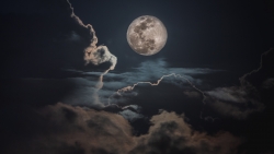 Night Sky Clouds and Moon