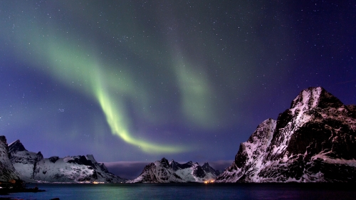 Northern Lights and Mountains