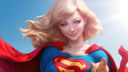 Pretty Supergirl with Cat