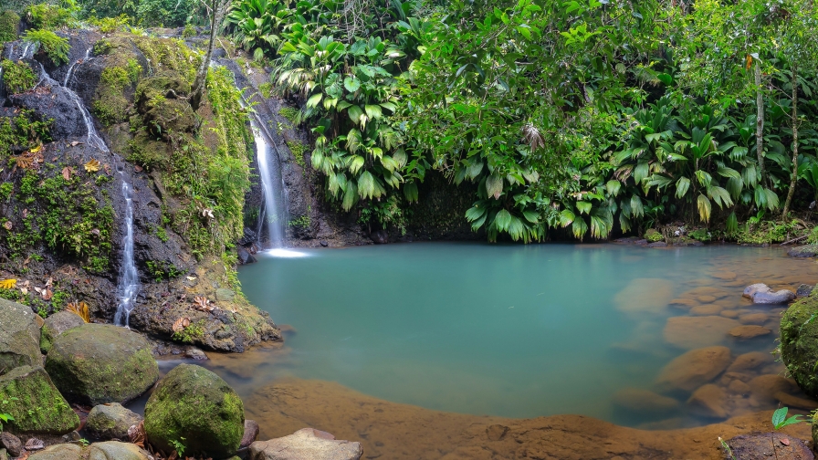 Pure Water in Lake and Waterfall