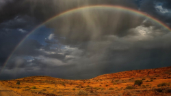Rainbow in Namibia Desert