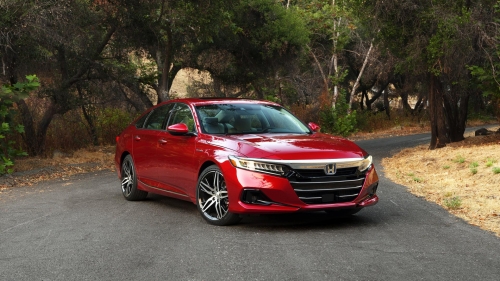 Red Honda Accord Touring Hybrid