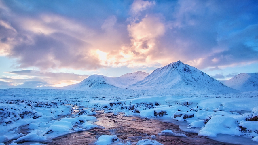 River in Winter Mountain Valley