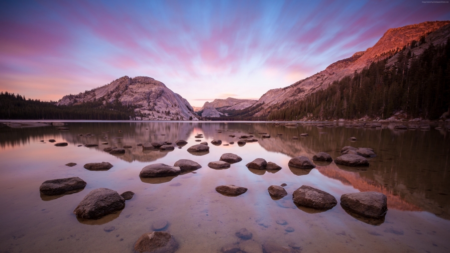 Rocks in Water and Lake