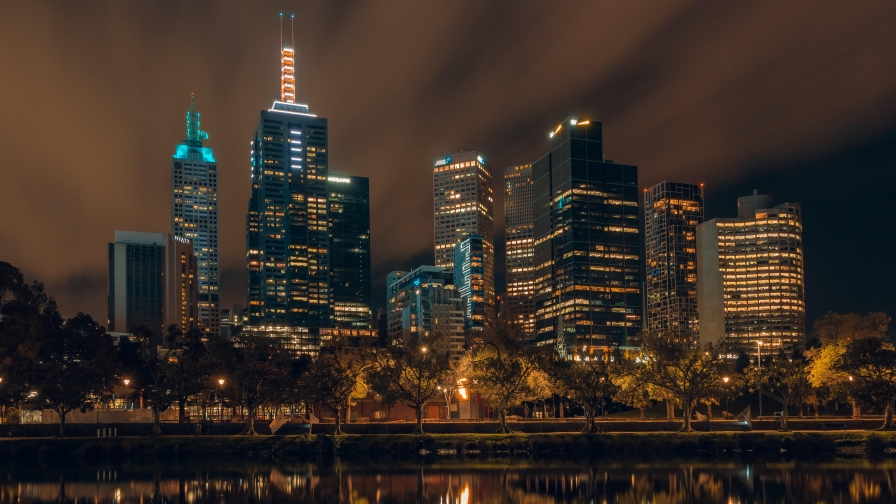 Skyscrapers in Beautiful Big Night City