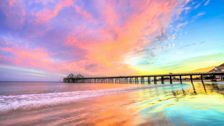 Sunset at Pier in California