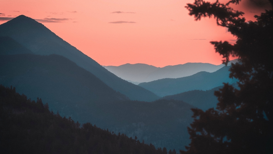 Sunset Mountains and Forest