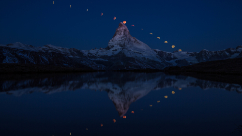 Super Moon and Matterhorn