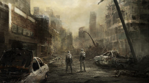 Two Survivors in Destroyed City