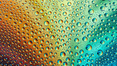Water Drops and Rainbow Background