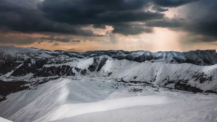 Winter blue snow mountain photography