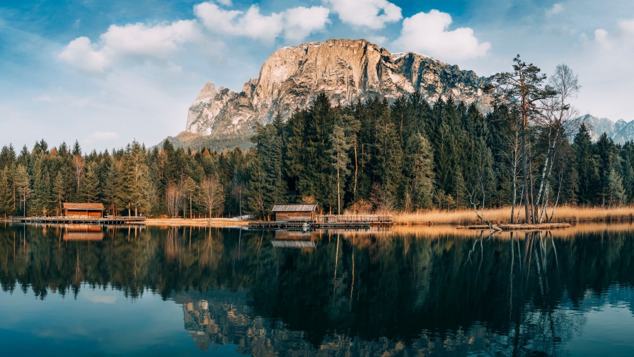 Wonderful Blue Lake and Mountains Tops