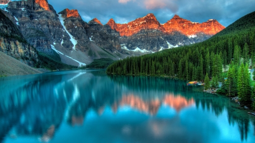 Wonderful Blue Pure Lake and Mountains