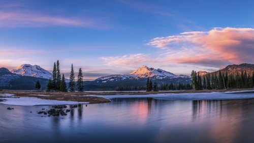 Wonderful Lake in Mountain Valley