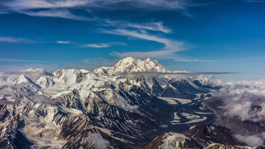 Wonderful Mountain Valley and Clouds in Sky