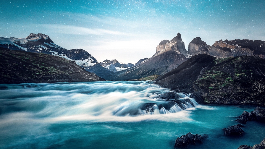 Wonderful Mountain Valley and River