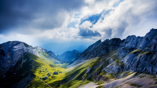 Wonderful Mountains and Green Forest