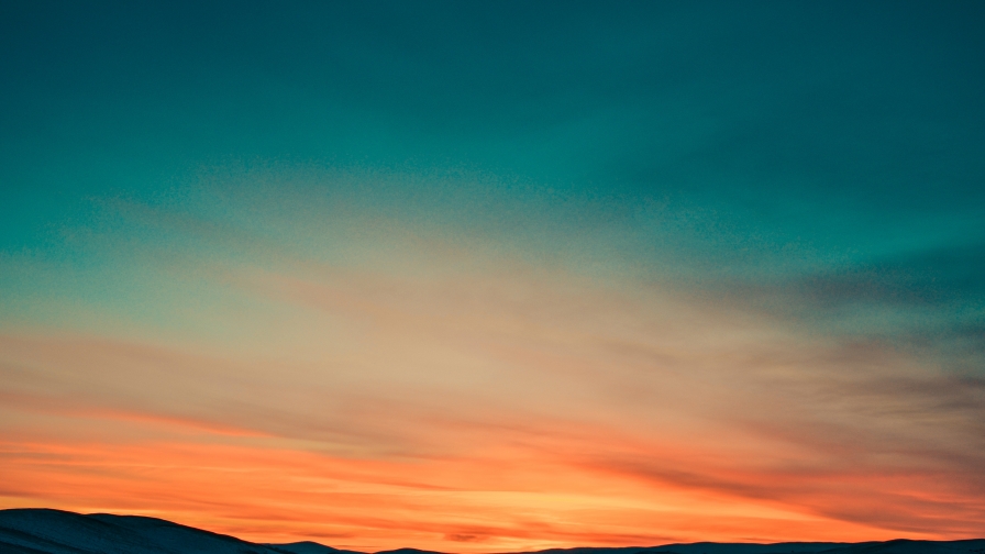 Wonderful Orange Sunrise and Mountains