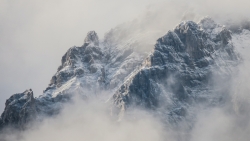 Wonderful Snowed Mountains and Fog
