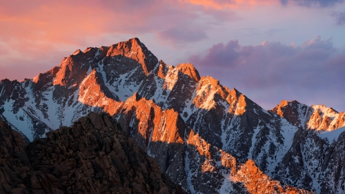 Wonderful Sunset Mountain Peaks