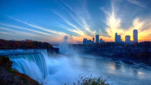 Wonderful Waterfall and Big City