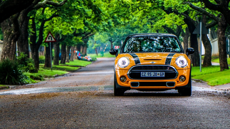 Yellow Mini Cooper