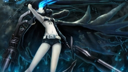 Young Anime Girl with Big Black Swords